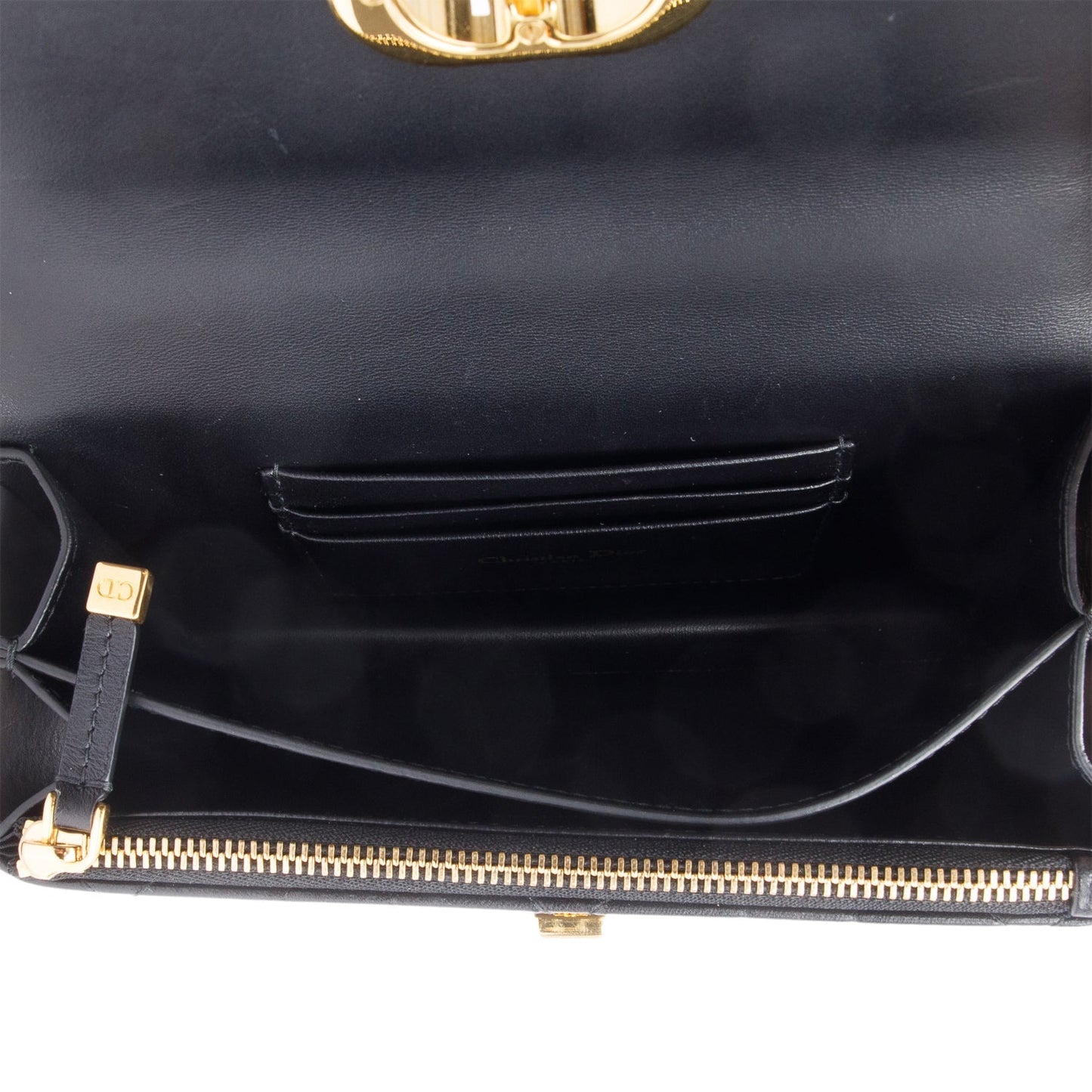 Christian Dior 2023 Black Macrocannage Lambskin Leather Mini Miss Caro Bag