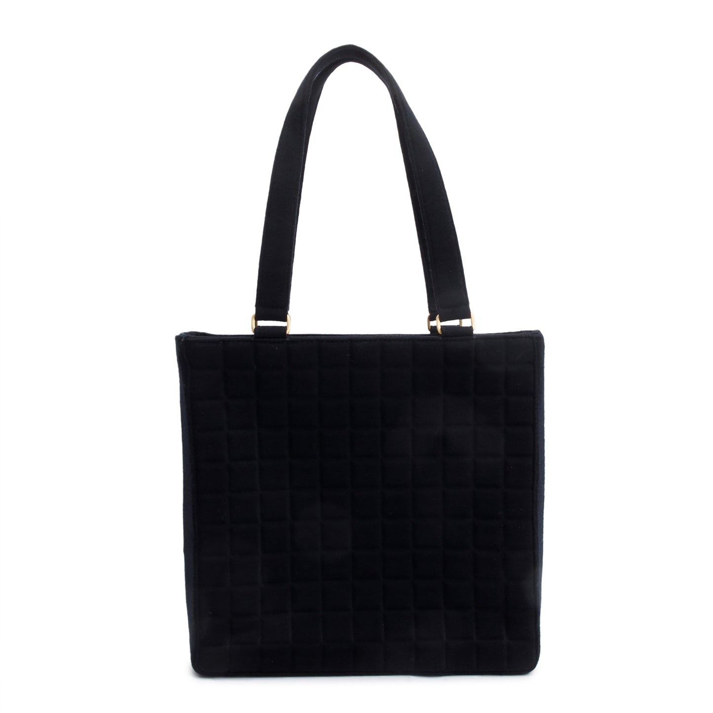 Chanel Black Quilted Jersey  Chocolate Bar CC Tote Bag