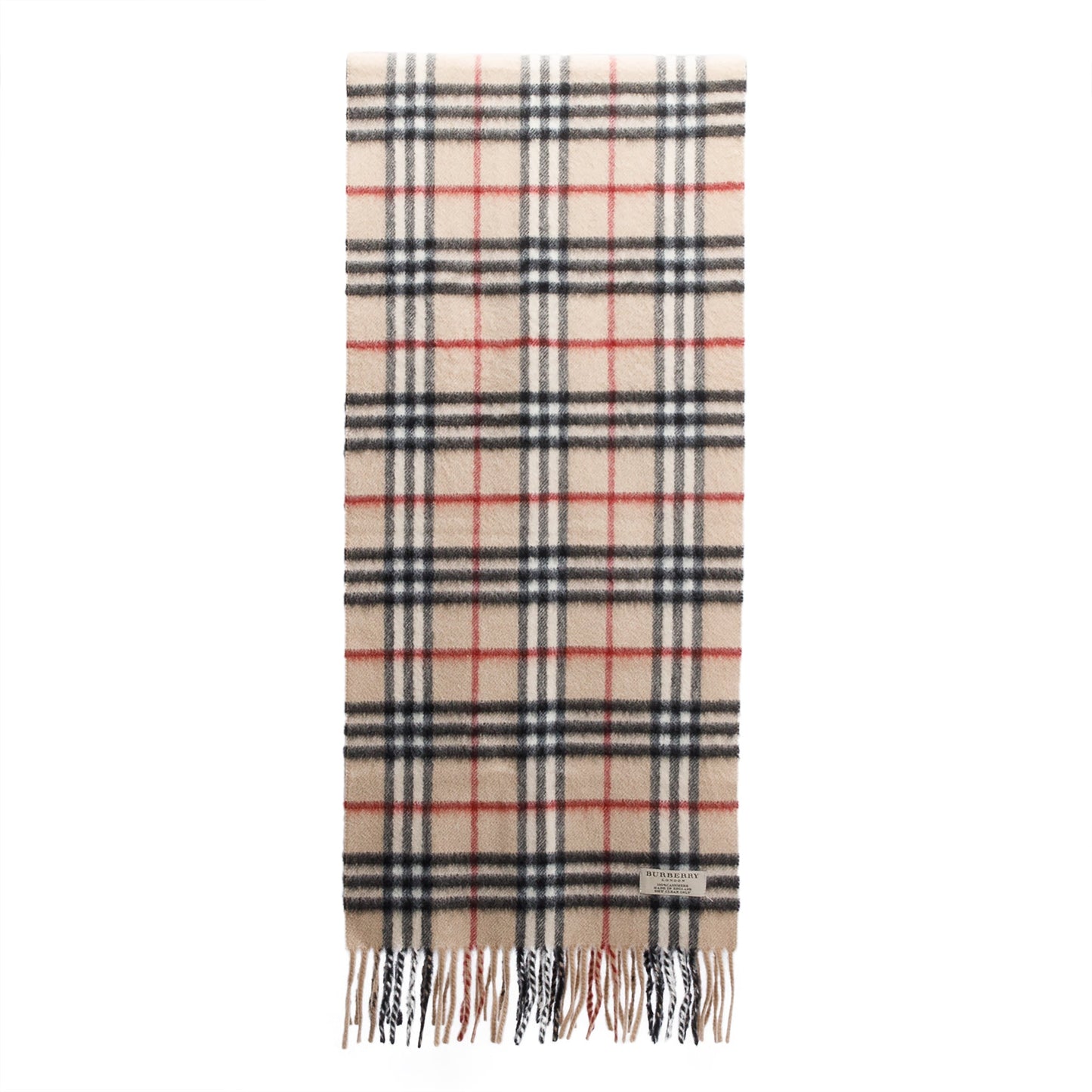 Burberry Beige Check Cashmere Scarf