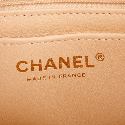 Chanel 2025 Beige Quilted Lambskin Leather Classic Mini Rectangular Flap Bag