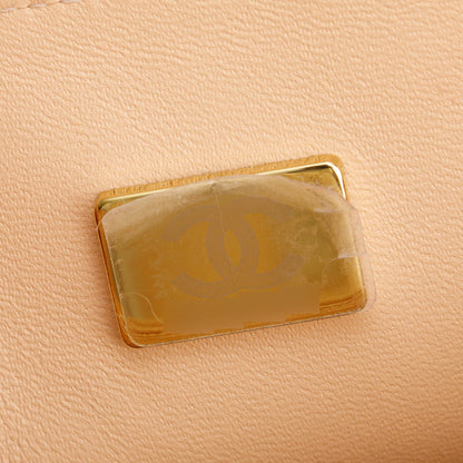Chanel 2025 Beige Quilted Lambskin Leather Classic Mini Rectangular Flap Bag