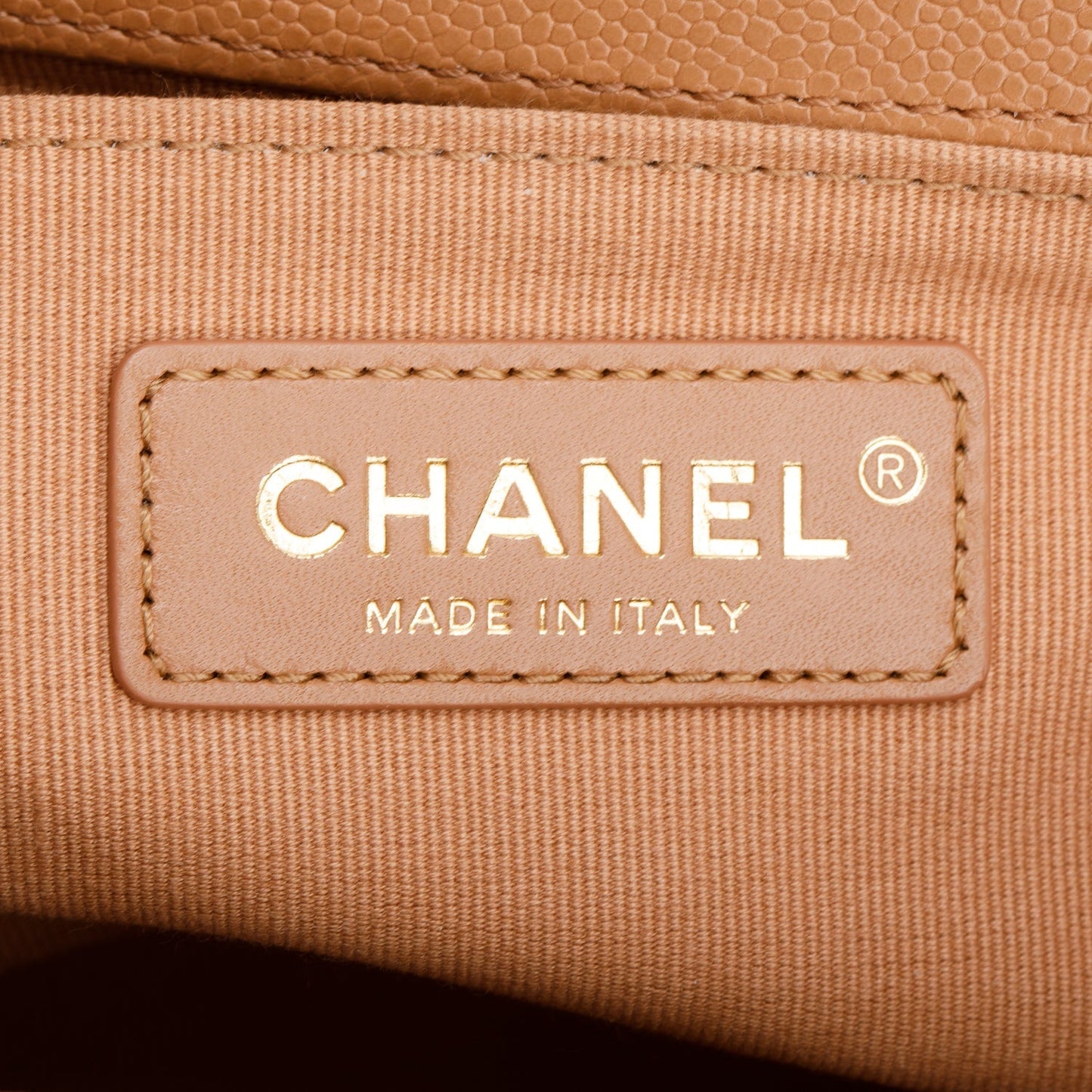 Chanel 2022 Brown Quilted Caviar Leather Medium Boy Bag