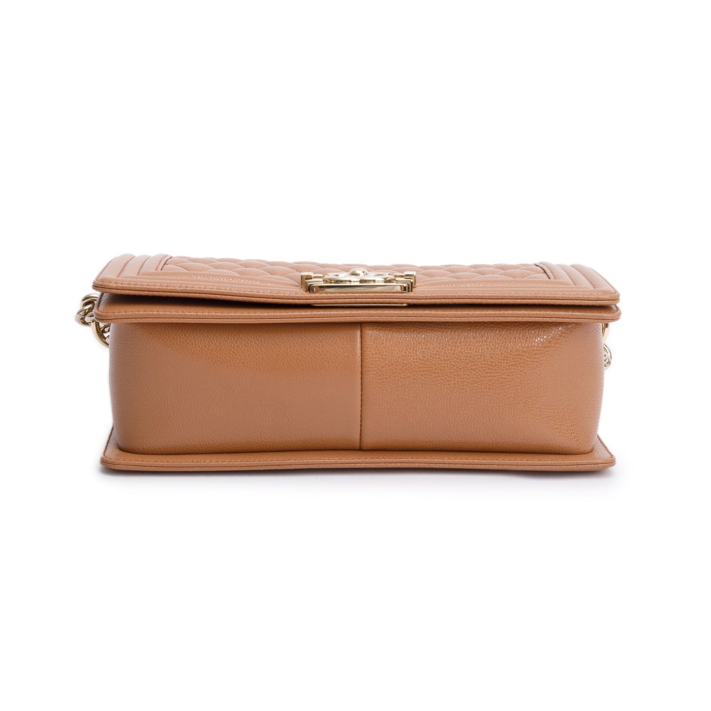 Chanel 2022 Brown Quilted Caviar Leather Medium Boy Bag