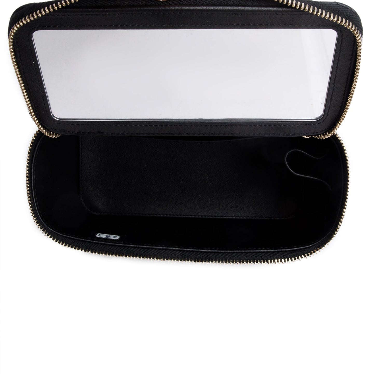 Chanel 2024 Black Quilted Caviar Leather Small Sweet Heart Vanity Case