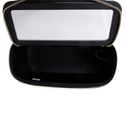 Chanel 2024 Black Quilted Caviar Leather Small Sweet Heart Vanity Case