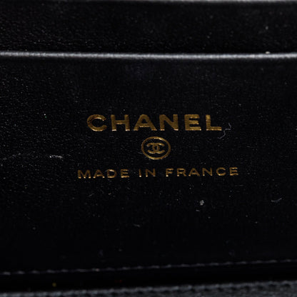 Chanel 2024 Black Quilted Caviar Leather Small Sweet Heart Vanity Case