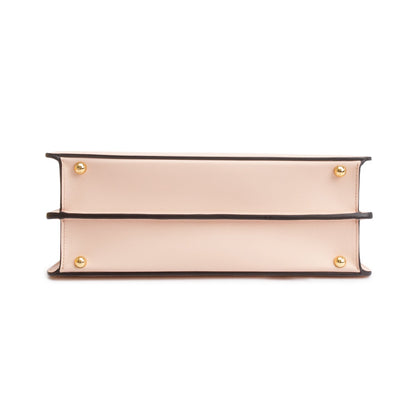 Fendi 2022 Pink Calfskin Leather Medium Peekaboo Bag with Tortoise Detail