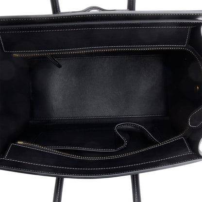Celine Black & Grey Bi-color Calfskin Leather Micro Luggage Tote
