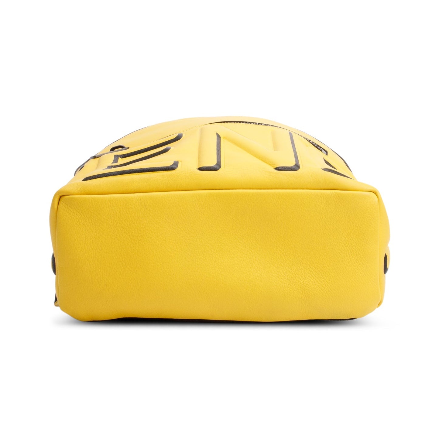 Fendi Yellow Calfskin Leather Embossed Logo Backpack
