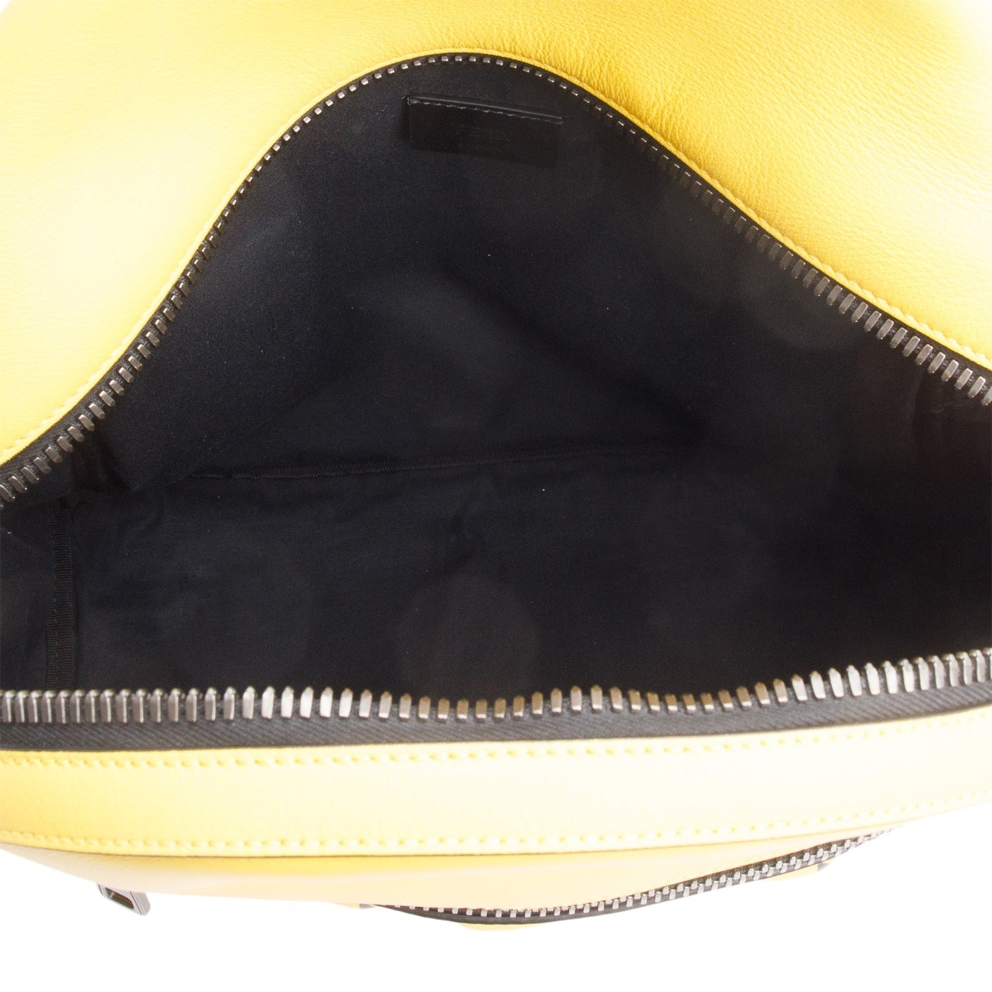 Fendi Yellow Calfskin Leather Embossed Logo Backpack