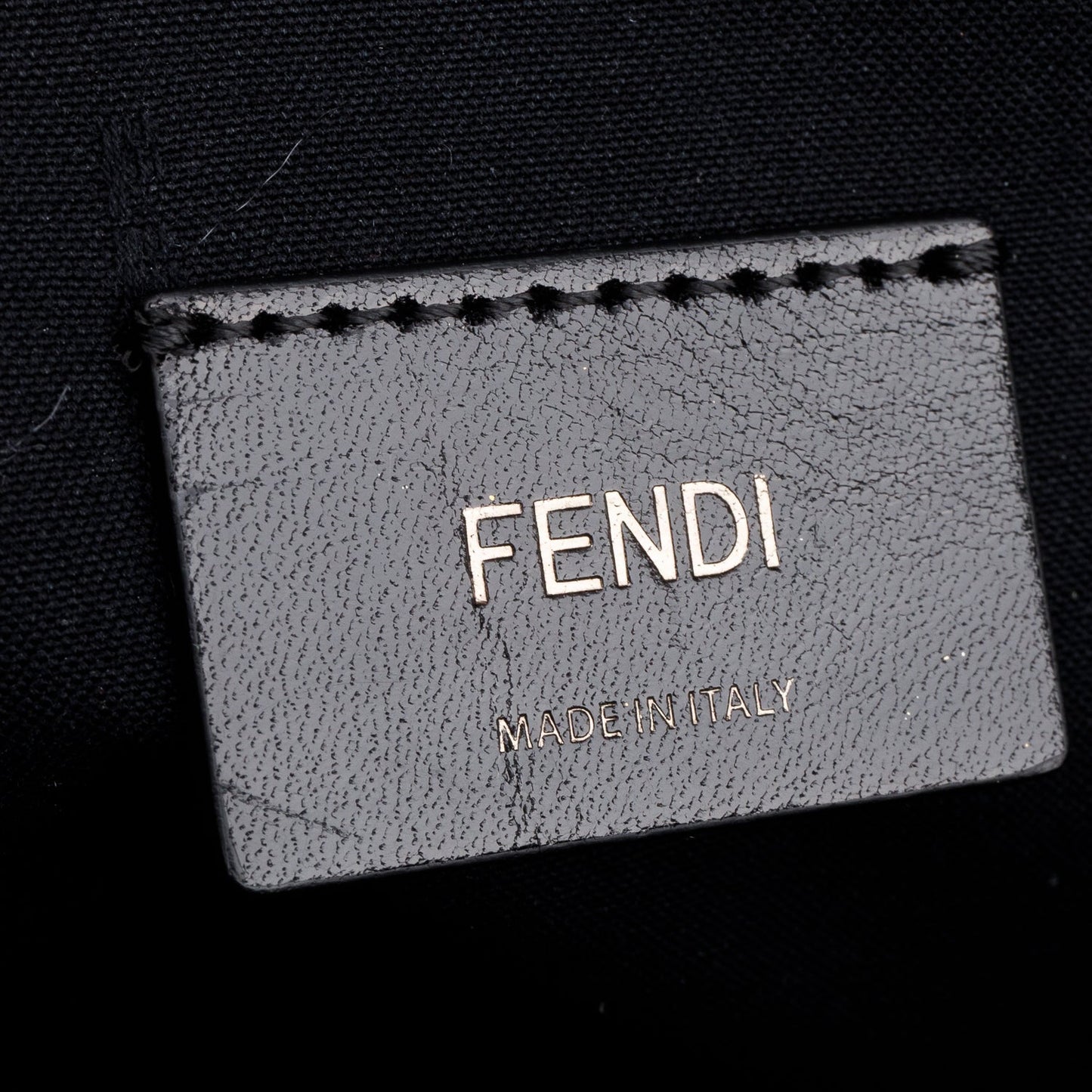 Fendi Yellow Calfskin Leather Embossed Logo Backpack