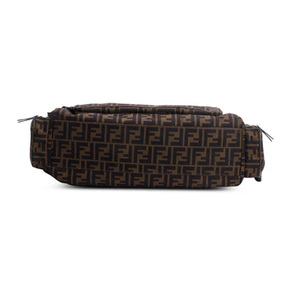 Fendi Brown FF Zucca Logo Nylon Changing Diaper Bag