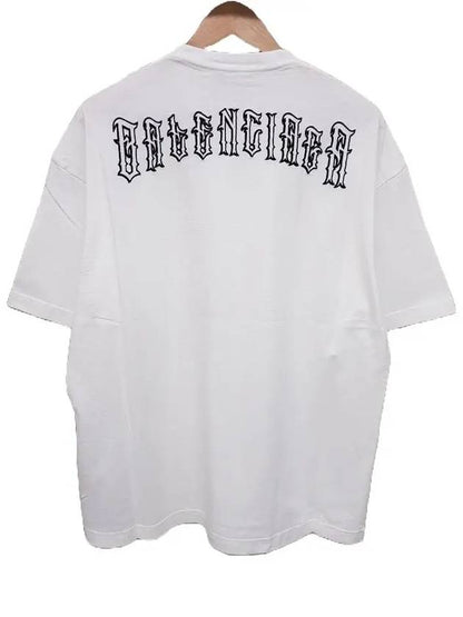 Luxury Balenciaga Trending 2025 Back Logo Short Sleeve T-Shirt White
