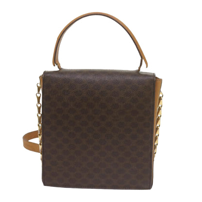 Luxury CELINE Macadam Canvas Shoulder Bag PVC Leather Brown  61554