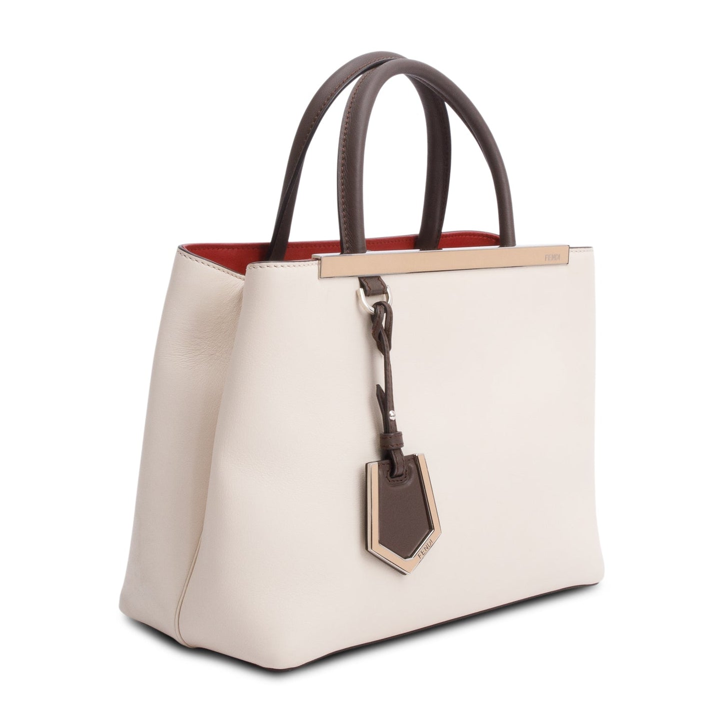 Fendi Creme Vitello Elite Leather Petite 2Jours Tote