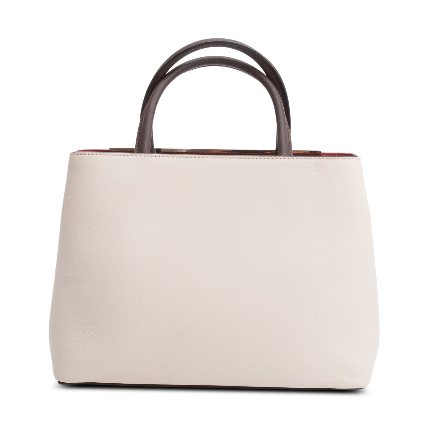 Fendi Creme Vitello Elite Leather Petite 2Jours Tote