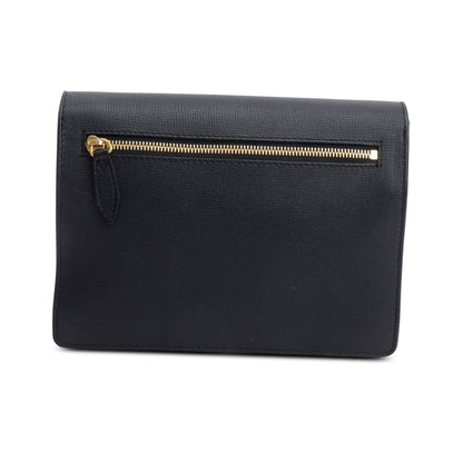 Burberry Black Calfskin House Check Macken Crossbody Bag