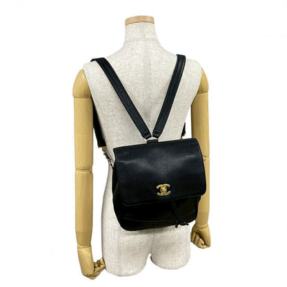 CHANEL Backpack Matt caviar skin black Trip Luco co Women