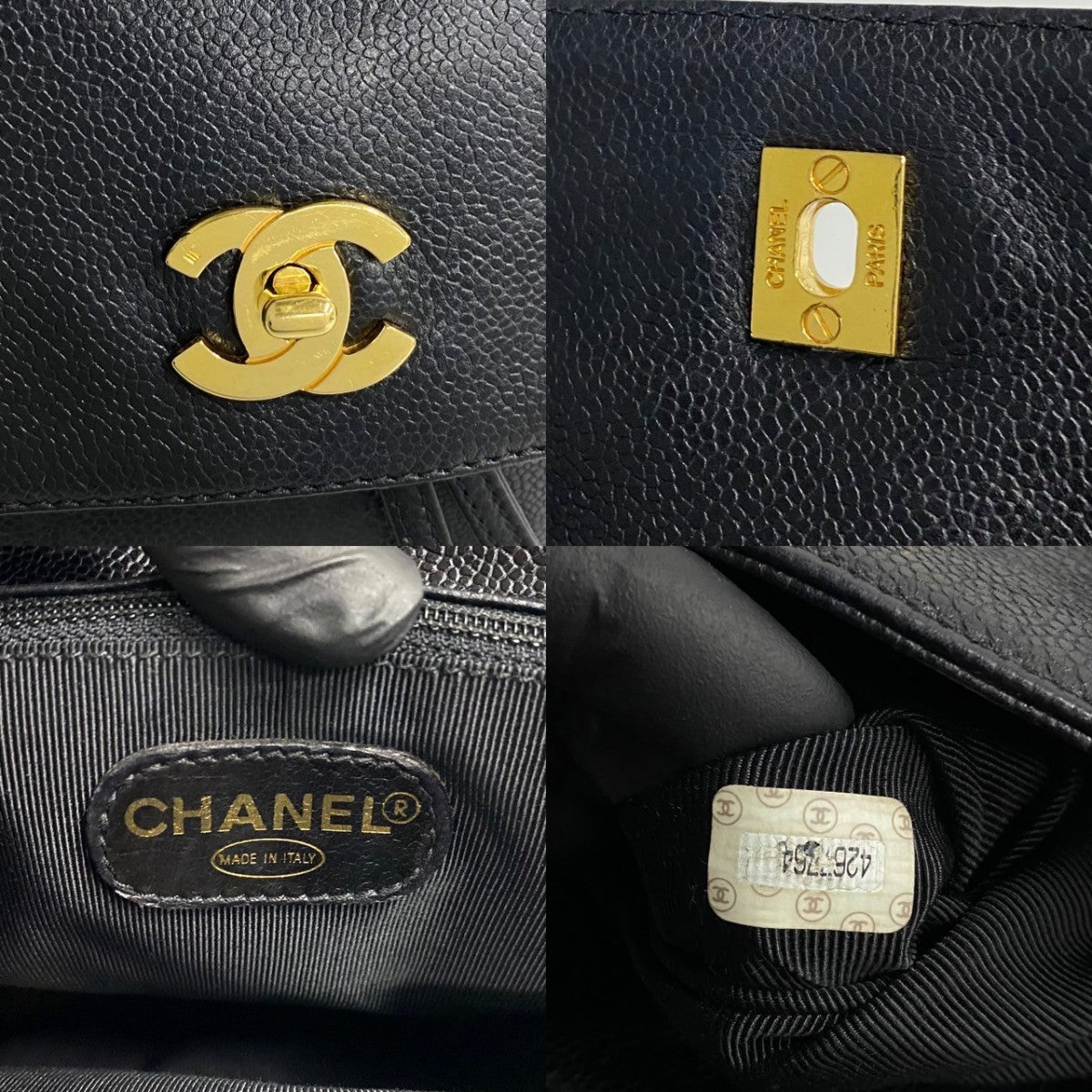 CHANEL Backpack Matt caviar skin black Trip Luco co Women