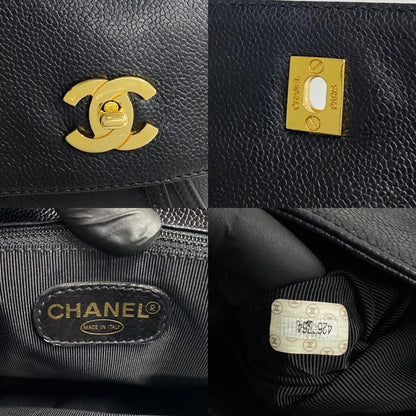 CHANEL Backpack Matt caviar skin black Trip Luco co Women