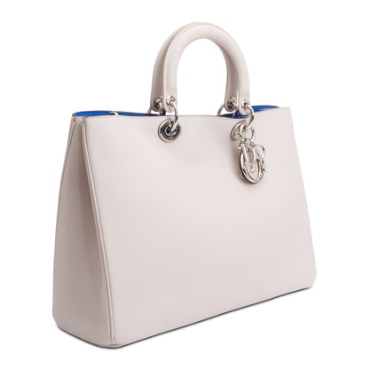 Christian Dior Ivory Calfskin Leather Large Diorissimo Tote