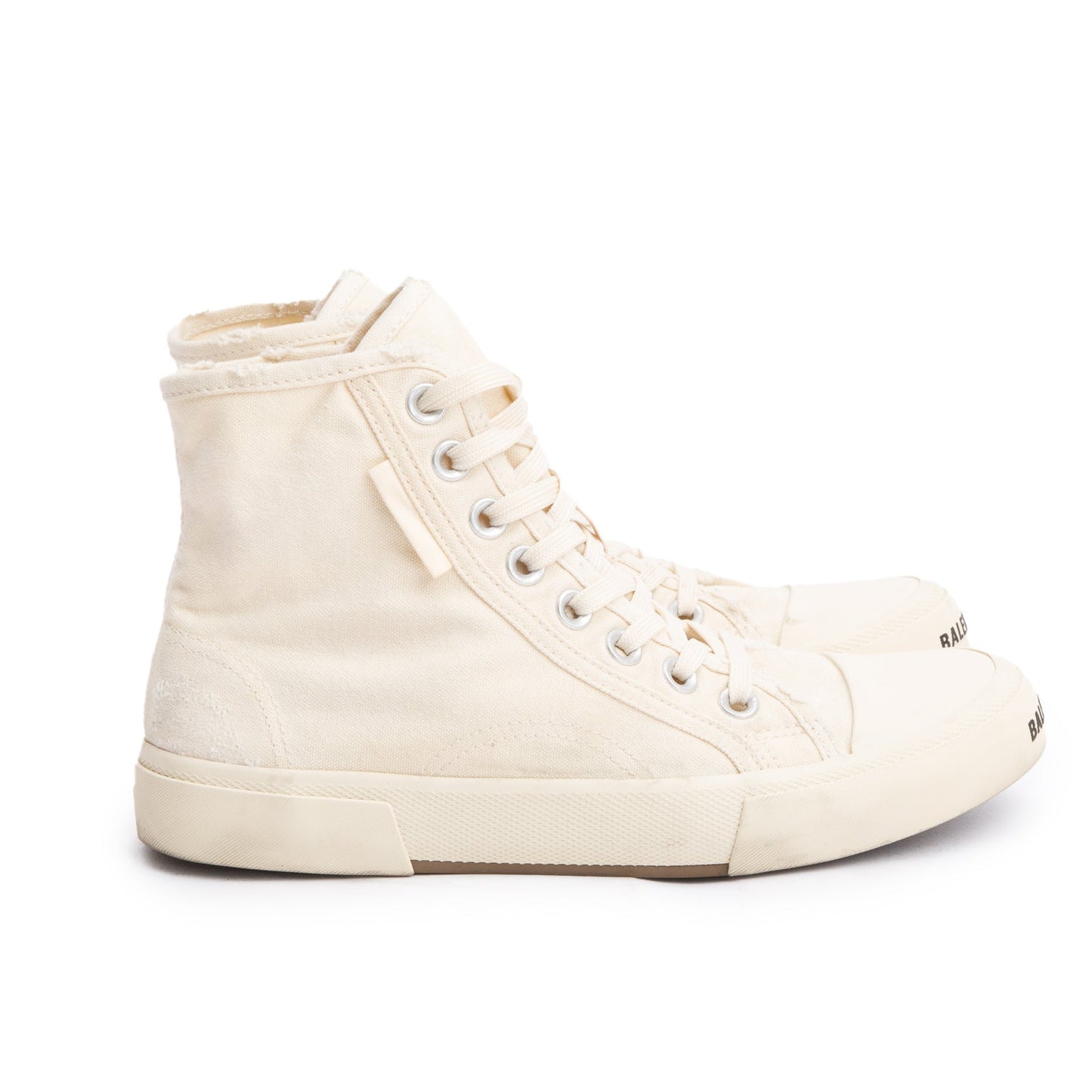 Balenciaga Neutral Canvas Paris Hight-Top Sneakers, Size 37