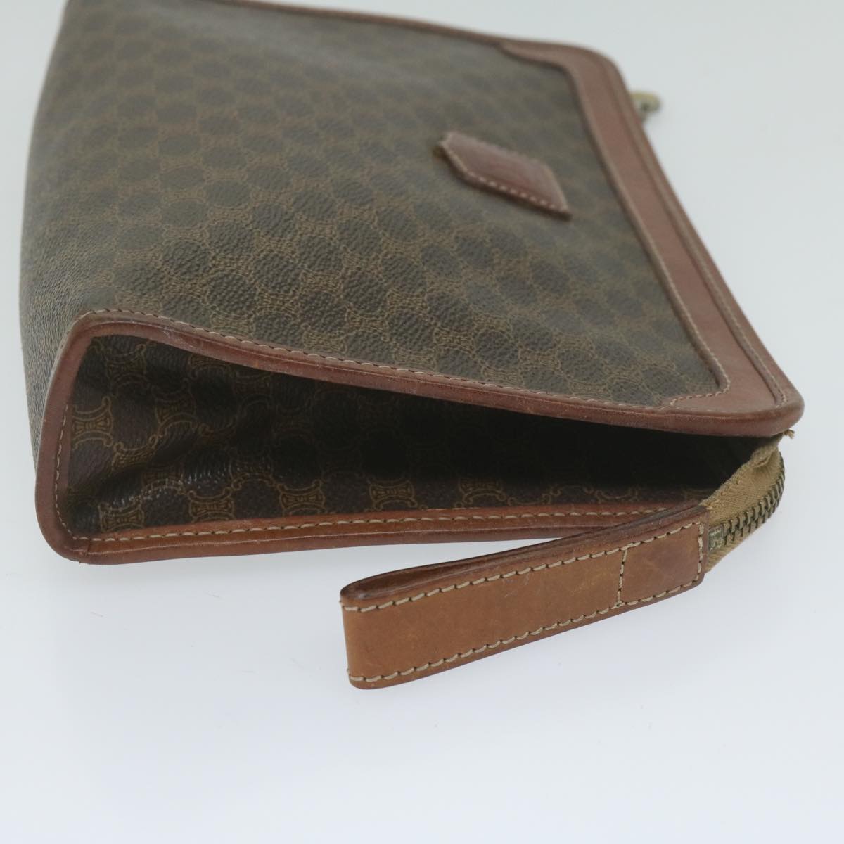 Luxury CELINE Macadam Canvas Clutch Bag PVC Brown  61680