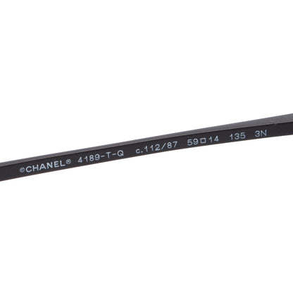 Chanel 4189-T-Q  Black Aviator CC Sunglasses