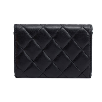 Chanel Black Quilted Lambskin Leather Classic Flap Card Holder