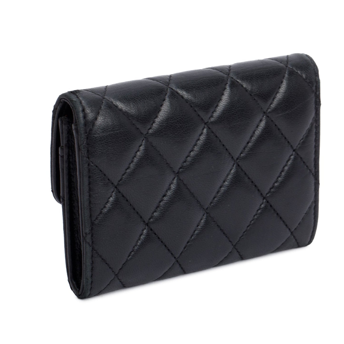 Chanel Black Quilted Lambskin Leather Classic Flap Card Holder