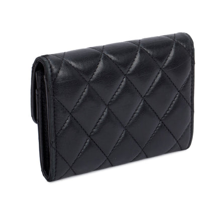 Chanel Black Quilted Lambskin Leather Classic Flap Card Holder