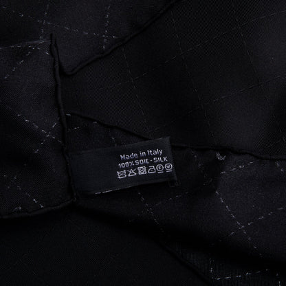 Chanel Black Printed Silk Scarf
