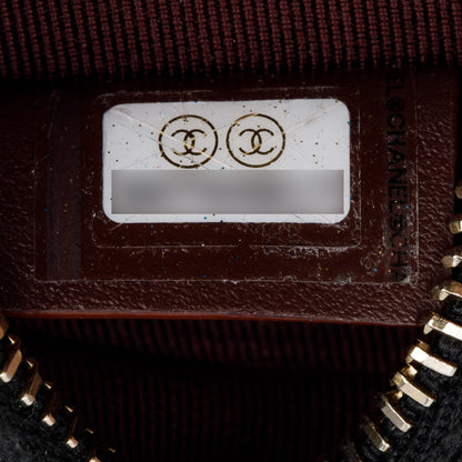 Chanel Black Caviar Leather Round Clutch with Chain