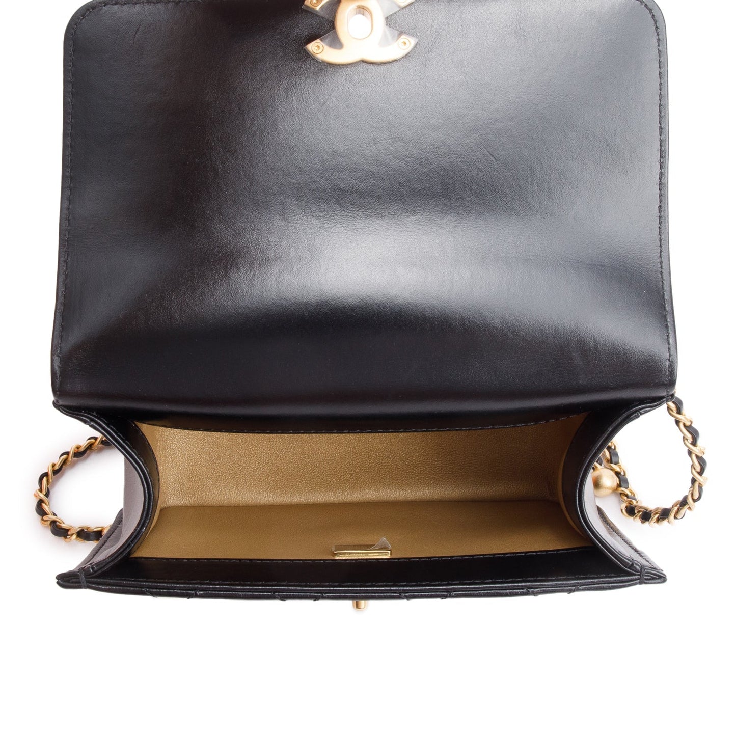 Chanel 2025 Black Quilted Lambskin Leather Mini Perfect Fit Flap Bag