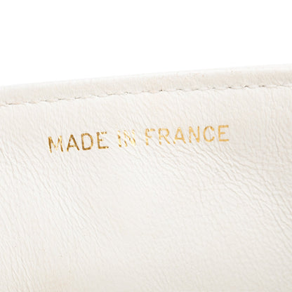 Chanel Vintage White Quilted Lambskin Leather Small Square Single Flap Bag