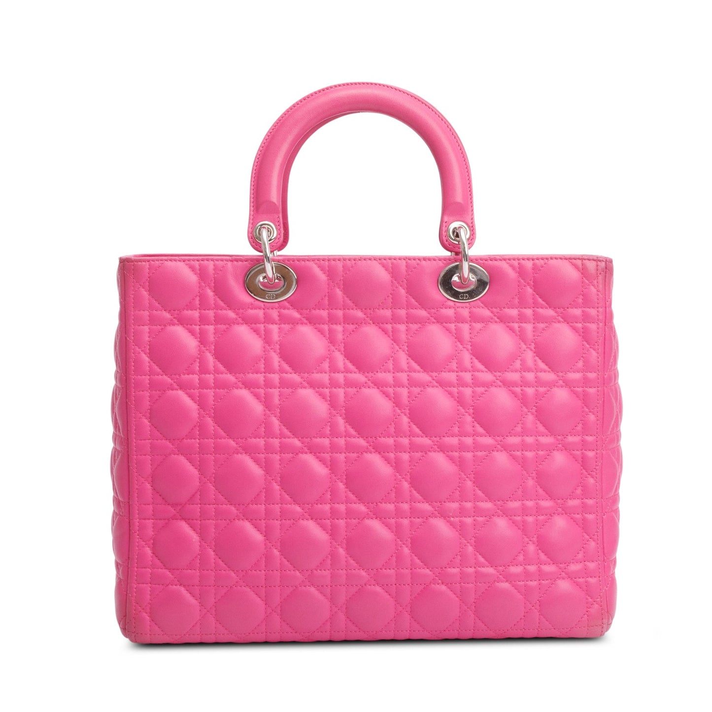 Christian Dior Pink Cannage Leather Large Lady Dior Bag