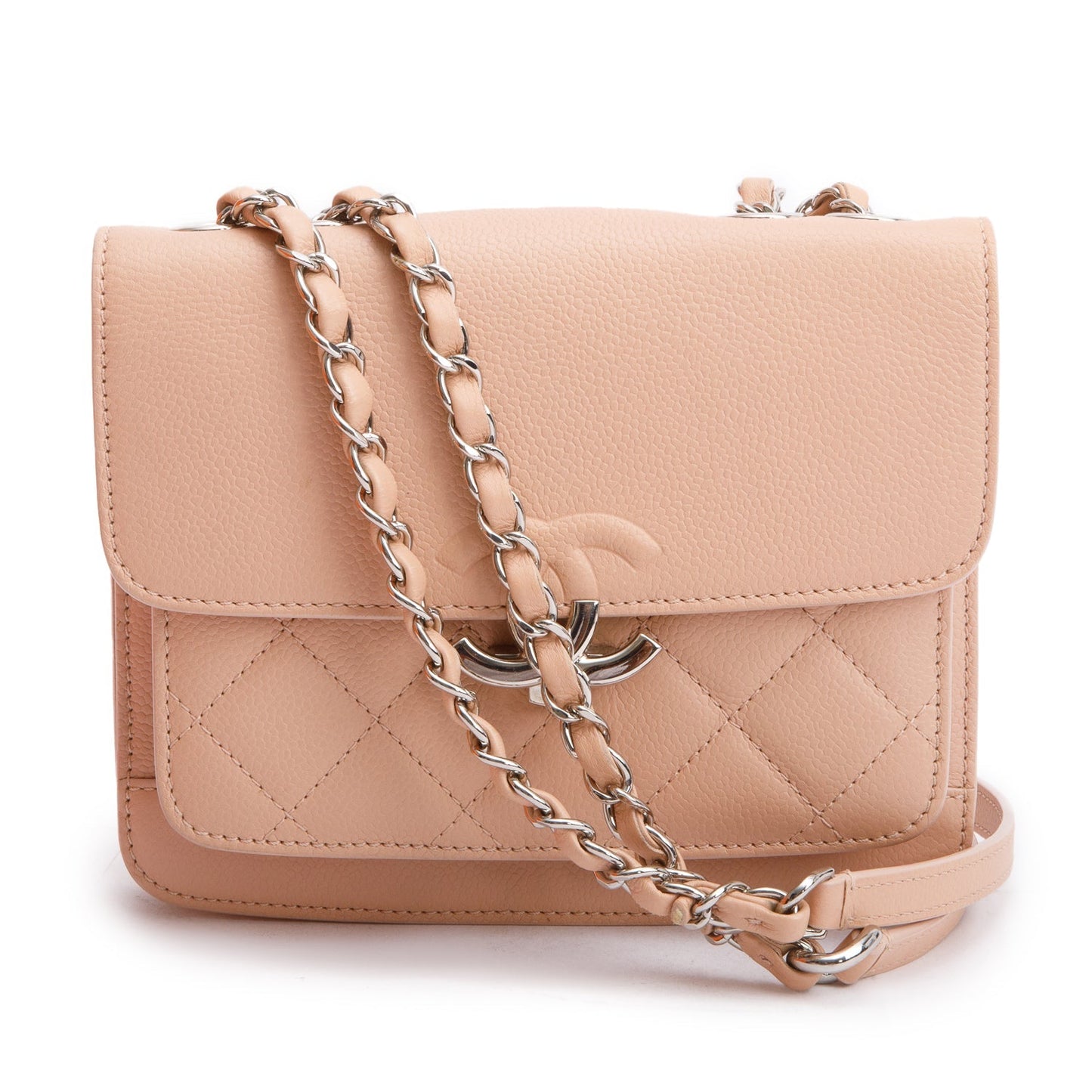 Chanel Pink Caviar Leather Mini CC Box Flap Bag
