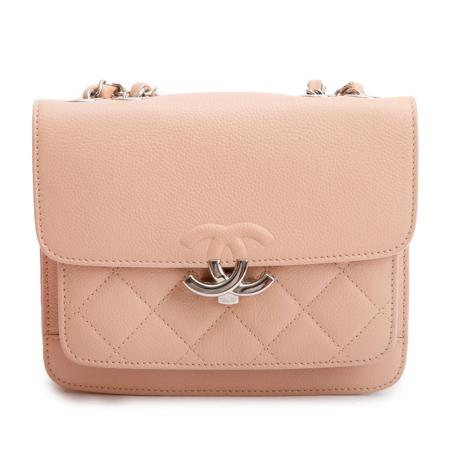 Chanel Pink Caviar Leather Mini CC Box Flap Bag