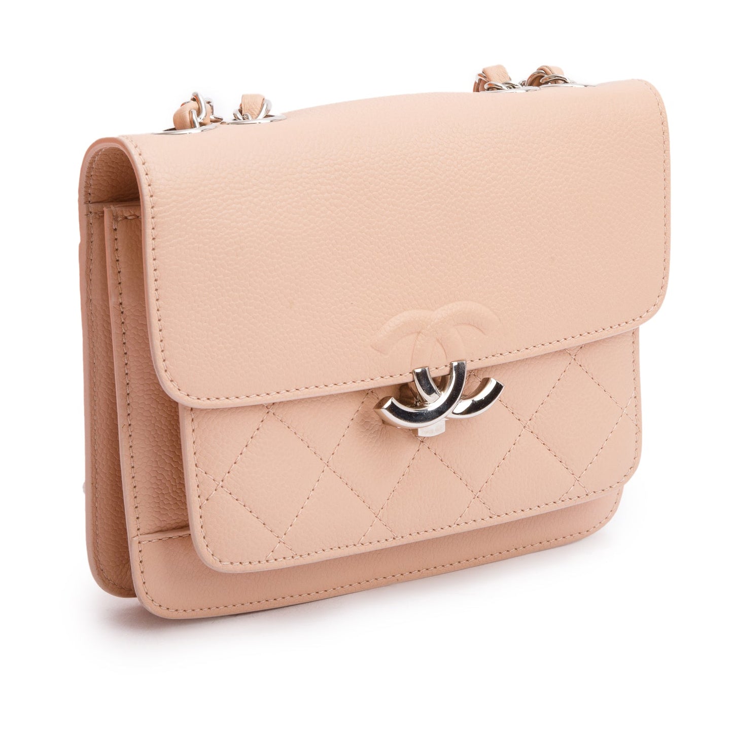 Chanel Pink Caviar Leather Mini CC Box Flap Bag