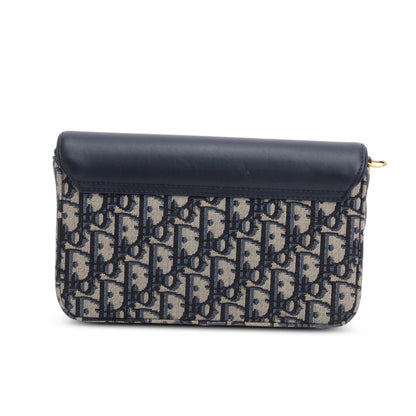 Christian 2024 Dior Oblique Jacquard Medium Saddle Pouch with Chain