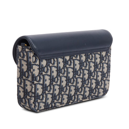 Christian 2024 Dior Oblique Jacquard Medium Saddle Pouch with Chain