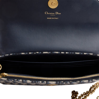 Christian 2024 Dior Oblique Jacquard Medium Saddle Pouch with Chain