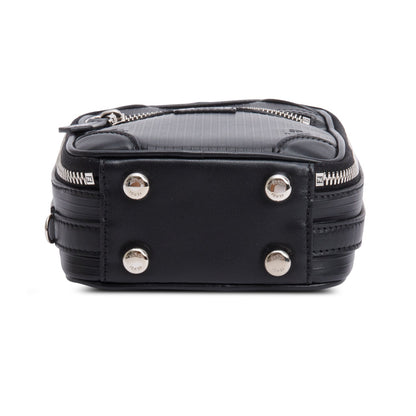 Fendi Black Vitello Astro Rubber Effect Mini Trolley Bag