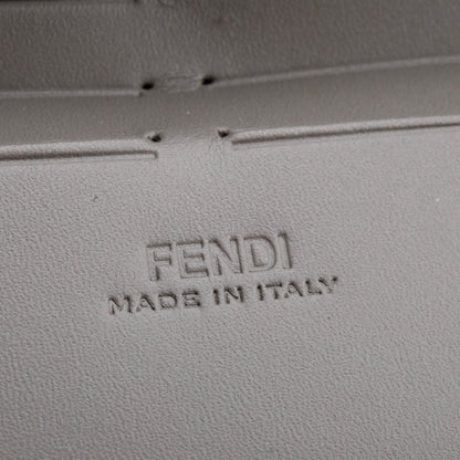 Fendi Grey Vitello King FF Lines Embossed Leather Soft Trunk Baguette