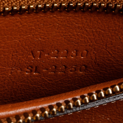 Celine 2020 Tan & Navy Bi-color Calfskin Leather Canvas Micro Luggage Tote