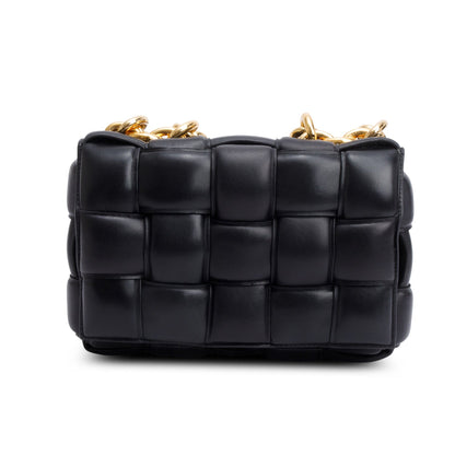 Bottega Veneta Black Nappa Intrecciato Padded Chain Cassette Bag