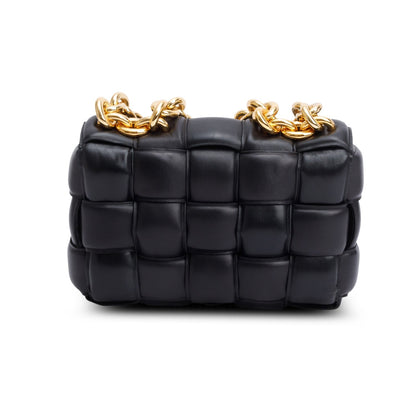 Bottega Veneta Black Nappa Intrecciato Padded Chain Cassette Bag