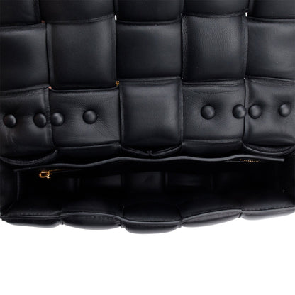 Bottega Veneta Black Nappa Intrecciato Padded Chain Cassette Bag