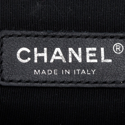 Chanel Black Chevron Quilted Lambskin Leather Large Boy Bag