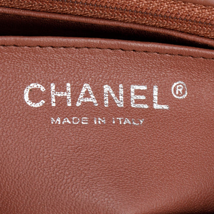 Chanel Brown Quilted Patent Leather Classic Mini Rectangular Flap Bag